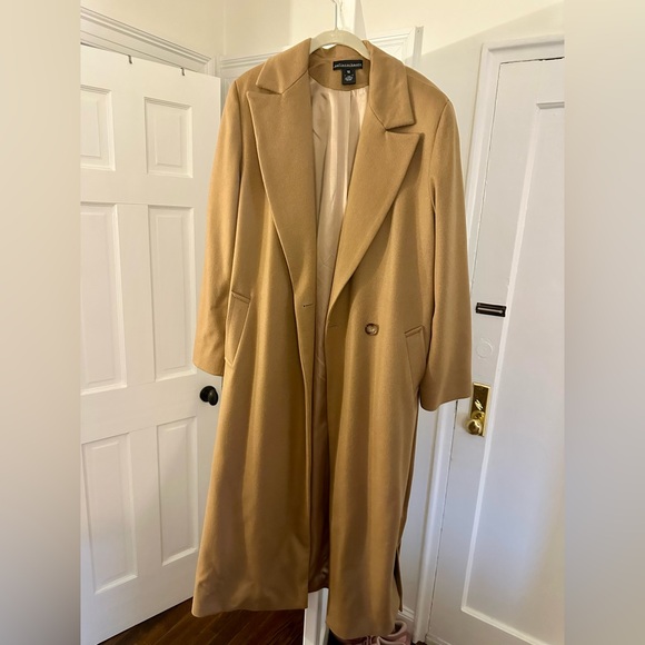 Sofia Cashmere Tan Brown Long Belted Coat